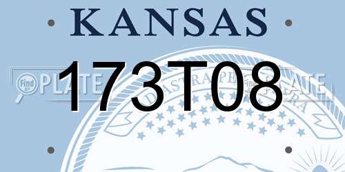 173T08 Kansas License Plate