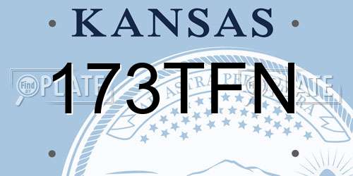 173TFN Kansas License Plate