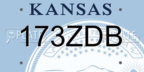 173ZDB Kansas License Plate
