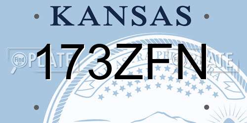 173ZFN Kansas License Plate