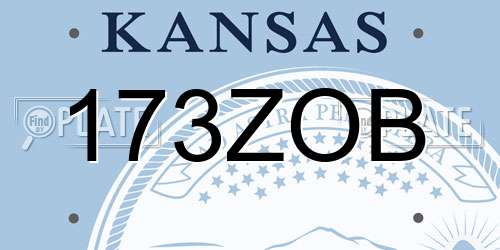 173ZOB Kansas License Plate