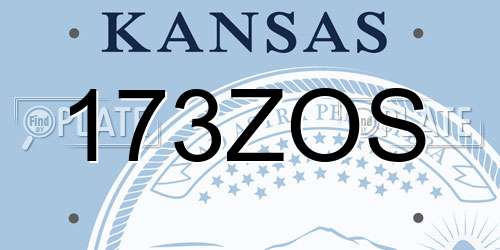 173ZOS Kansas License Plate