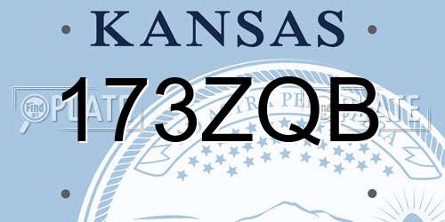 173ZQB Kansas License Plate
