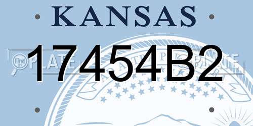 17454B2 Kansas License Plate