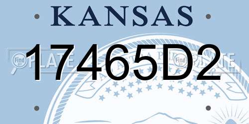 17465D2 Kansas License Plate