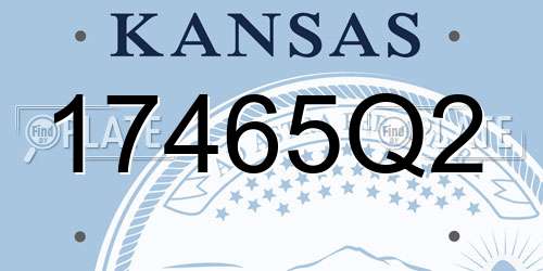 17465Q2 Kansas License Plate