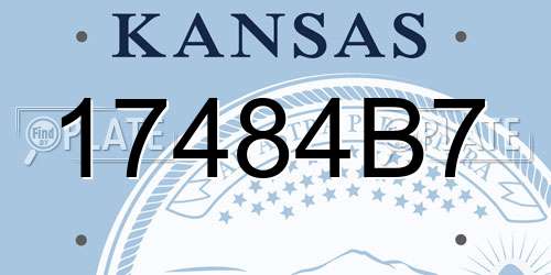 17484B7 Kansas License Plate