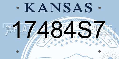 17484S7 Kansas License Plate
