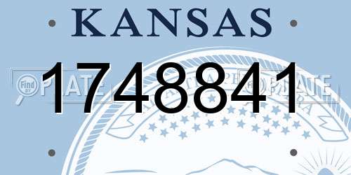 1748841 Kansas License Plate