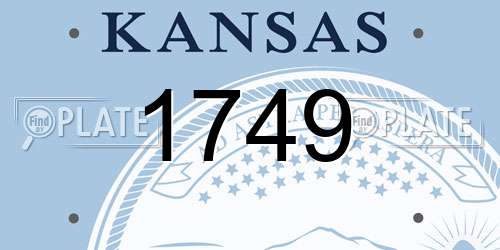 1749 Kansas License Plate