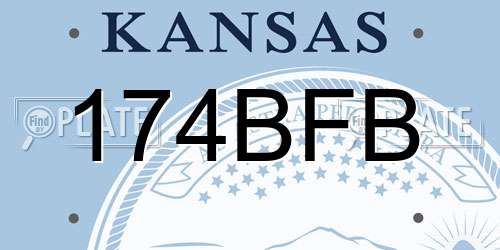 174BFB Kansas License Plate
