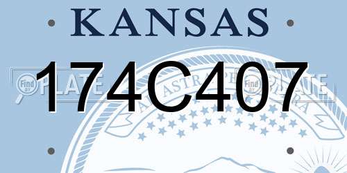174C407 Kansas License Plate