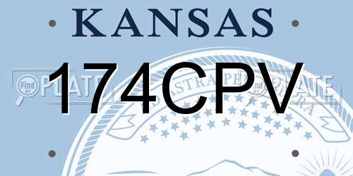 174CPV Kansas License Plate