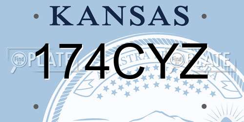 174CYZ Kansas License Plate