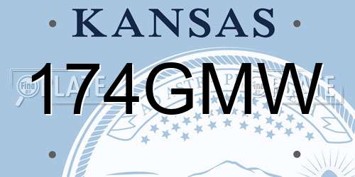174GMW Kansas License Plate