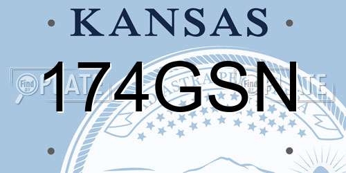174GSN Kansas License Plate