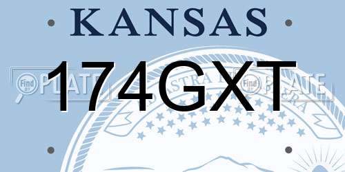 174GXT Kansas License Plate