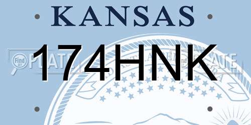 174HNK Kansas License Plate