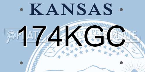 174KGC Kansas License Plate