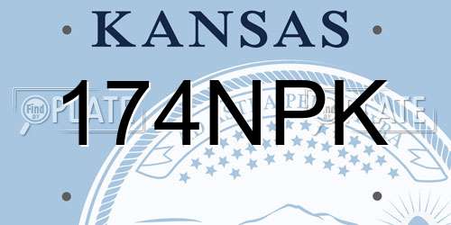 174NPK Kansas License Plate