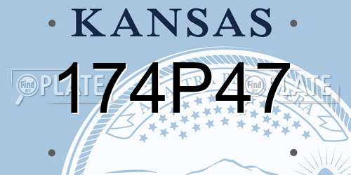 174P47 Kansas License Plate