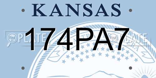 174PA7 Kansas License Plate