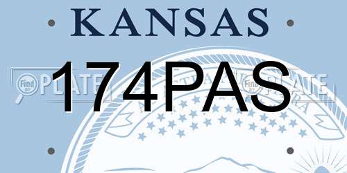 174PAS Kansas License Plate