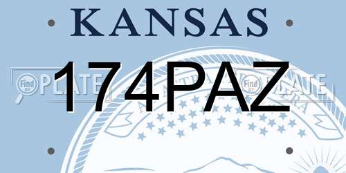 174PAZ Kansas License Plate