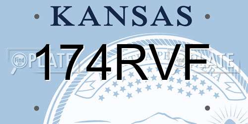 174RVF Kansas License Plate