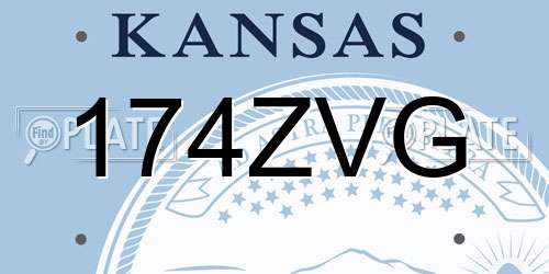 174ZVG Kansas License Plate