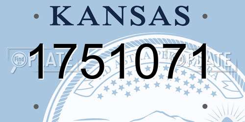 1751071 Kansas License Plate