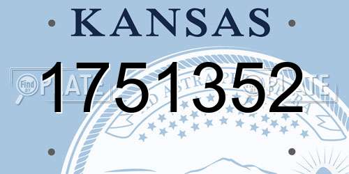 1751352 Kansas License Plate