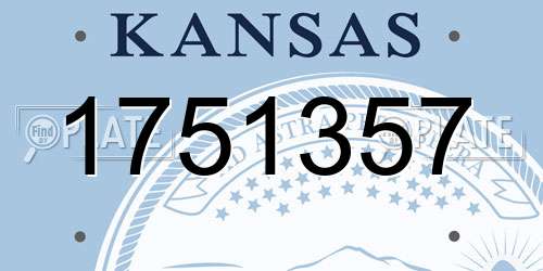 1751357 Kansas License Plate