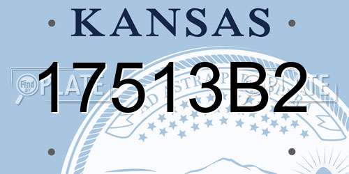 17513B2 Kansas License Plate