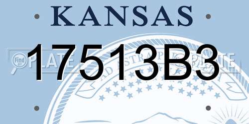 17513B3 Kansas License Plate