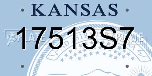 17513S7 Kansas License Plate