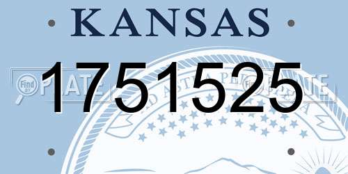 1751525 Kansas License Plate
