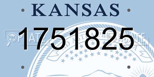 1751825 Kansas License Plate