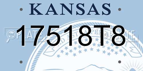 17518T8 Kansas License Plate