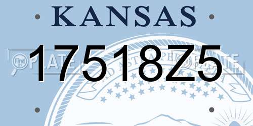 17518Z5 Kansas License Plate