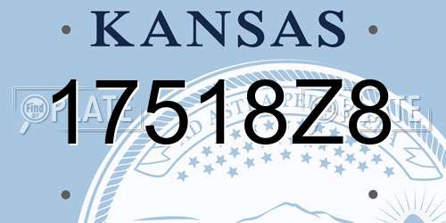 17518Z8 Kansas License Plate