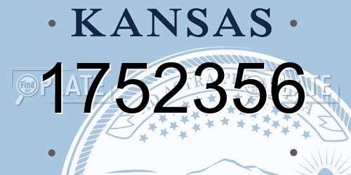 1752356 Kansas License Plate