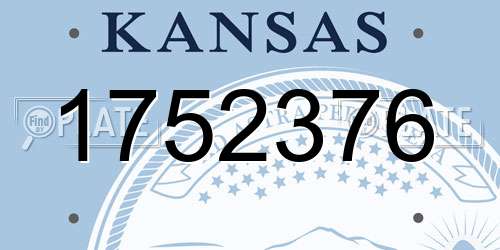 1752376 Kansas License Plate