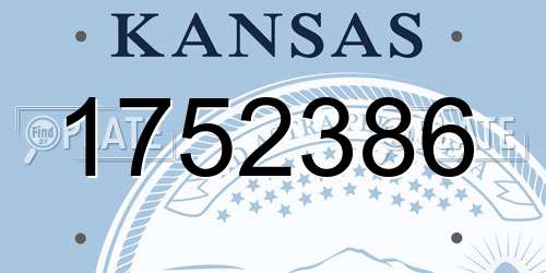 1752386 Kansas License Plate