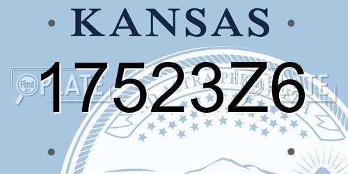17523Z6 Kansas License Plate