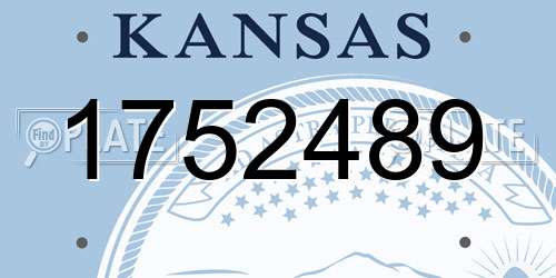 1752489 Kansas License Plate