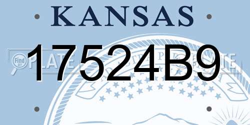 17524B9 Kansas License Plate