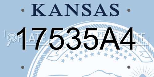 17535A4 Kansas License Plate
