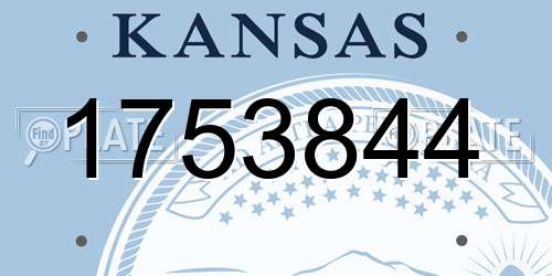 1753844 Kansas License Plate