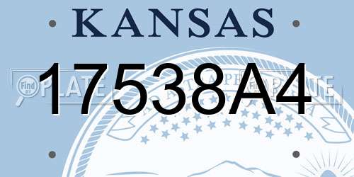 17538A4 Kansas License Plate